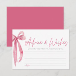 Tarjeta Rubor Pink Bow Bridal Shower