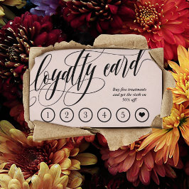 Tarjeta Rubor Pink Calligraphy Loyalty Punch