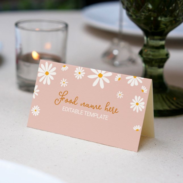 Tarjeta Rubor Pink Daisy Birthday Party Place (Subido por el creador)