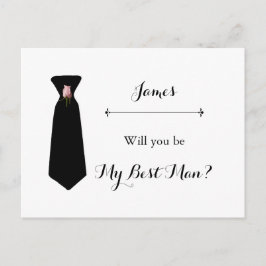 Tarjeta Rubor Pink Dusty Sage Best Man Request