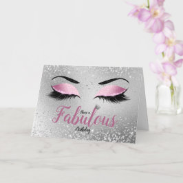 Tarjeta Rubor Pink Fabulous Purpurina Eyes Standard Cumple