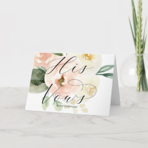 Tarjeta Rubor Pink Floral Sus votos Boda Keepsake