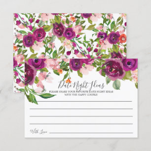 Tarjeta Rubor Pink & Marsala Floral Date Night Ide