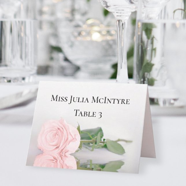 Tarjeta Rubor Pink Rose Boda DIY Fold Place (Subido por el creador)