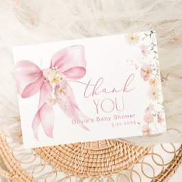 Tarjeta Rubor Pink Wildflower Pink Bow