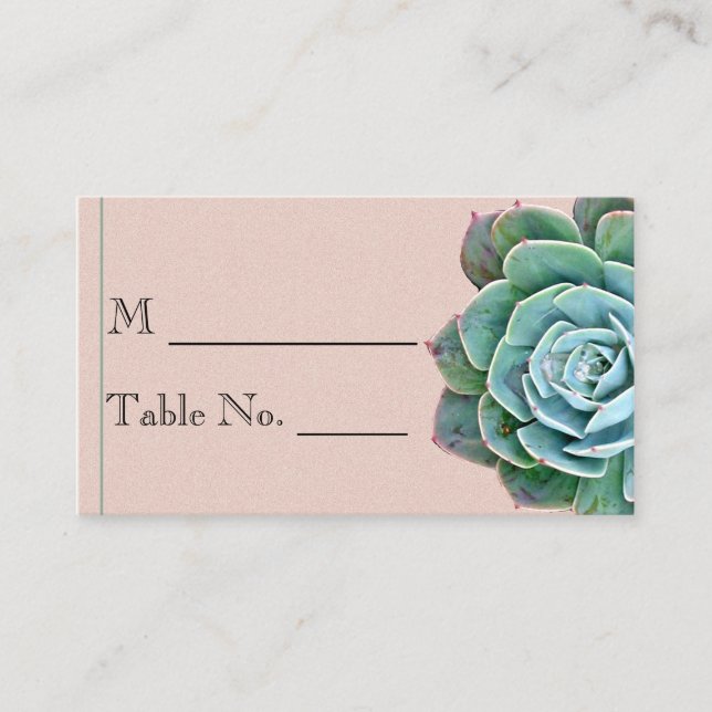 Tarjeta Rubor Succulent Boda Place (Anverso)