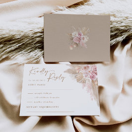 Tarjeta Rubor Tropical Boho Pampas Boda RSVP