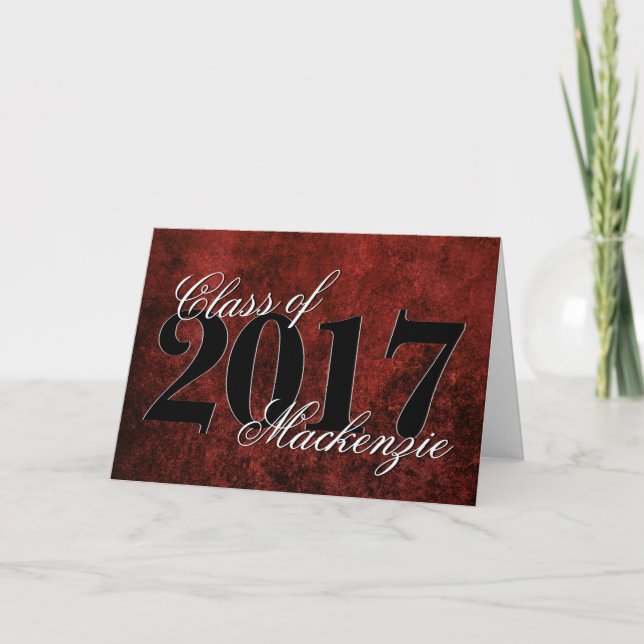 Tarjeta Ruby Grad | Tema del Fiesta Red Garnet Crimson Sca (Anverso)