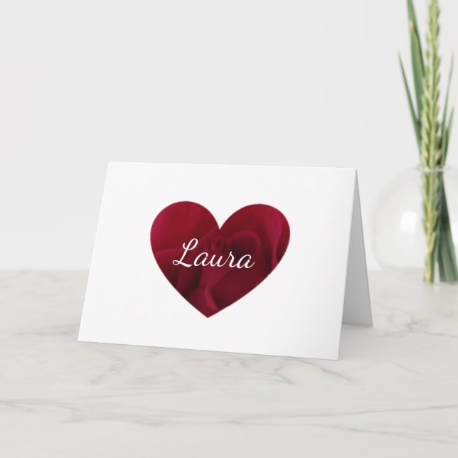 Tarjeta Ruby red rose roja 40 años de boda esposa (Anverso)