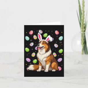 Tarjeta Ruda Perro de Collie Semana Santa Huevos Caza Cone