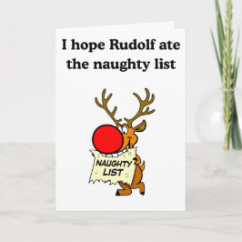 Tarjeta Rudolf eating the naughty list