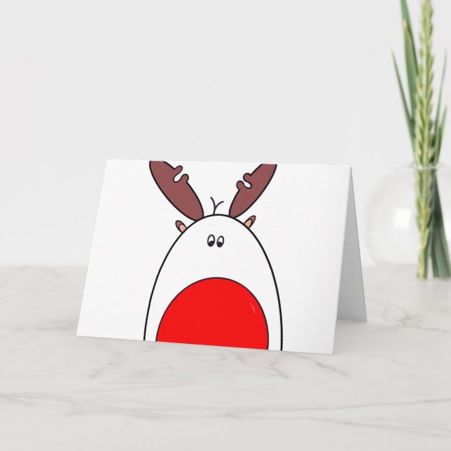 Tarjeta Rudolph el reno de la nariz roja - Navidades (Anverso)