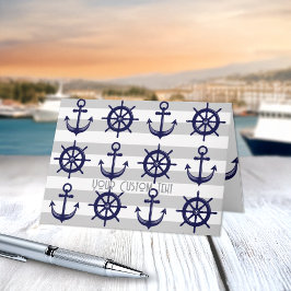 Tarjeta Rueda De Barco De Ancla Azul De La Marina Rueda Gr