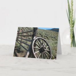 Tarjeta Rueda de carro del oeste vieja
