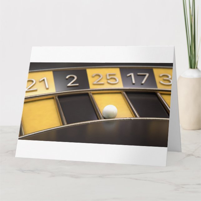 Tarjeta Rueda De Ruleta Negro Y Amarillo (Anverso)