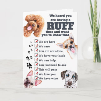 Tarjeta Ruff time dog gang se siente mejor pronto el deseo