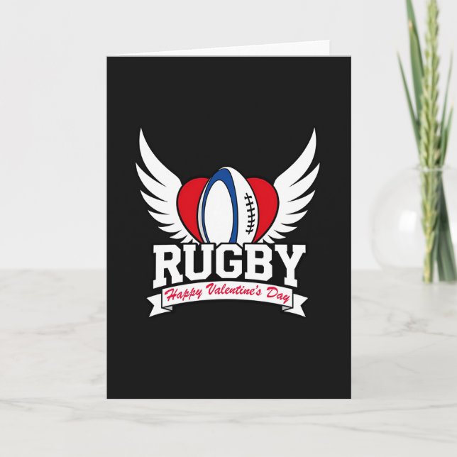 Tarjeta Rugby Love Valentines Day Card (Anverso)
