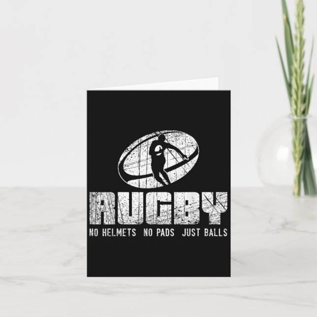 Tarjeta Rugby No Helmet No Pads Just Shirt - Funny Rugby Q (Anverso)