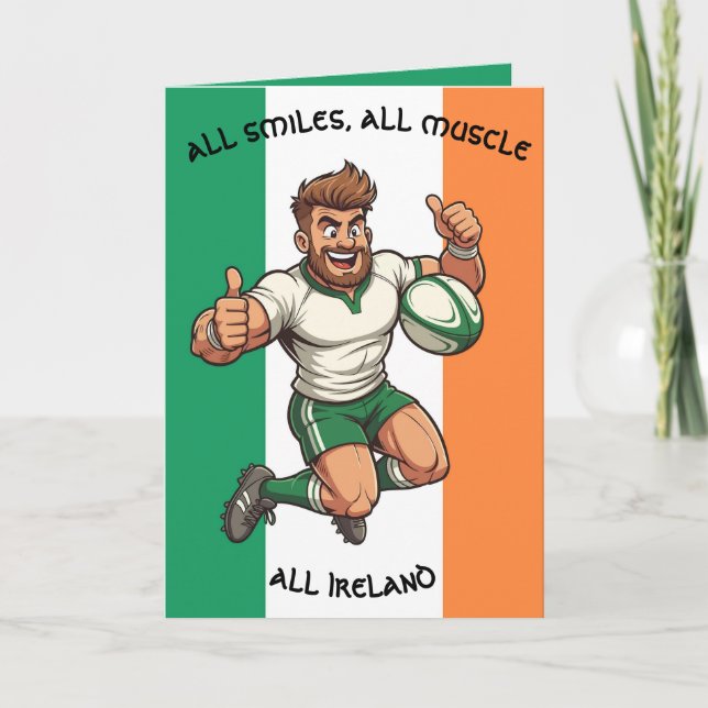 Tarjeta Rugby Player Leaping (Anverso)