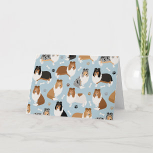 Tarjeta Rugosas hojas de collie y huesos