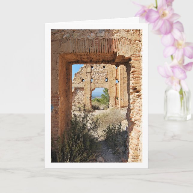Tarjeta Ruinas Ermita de Santa Bárbara en Lliria, Valencia (Orquídea)