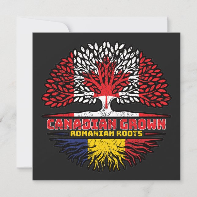 Tarjeta Rumania Bandera de raíces de árbol canadiense ruma (Anverso)