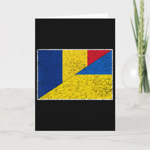 Tarjeta Rumania Ucrania Bandera Orgullo Rumano Ucraniano N