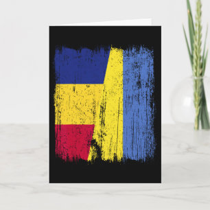 Tarjeta Rumania Ucrania Media Bandera Herencia Rumana Ucra