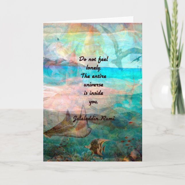 Tarjeta Rumi Inspiration Quote Acerca Del Universo (Anverso)