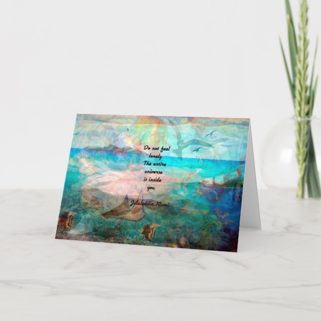 Tarjeta Rumi Inspiration Quote Acerca Del Universo (Anverso)