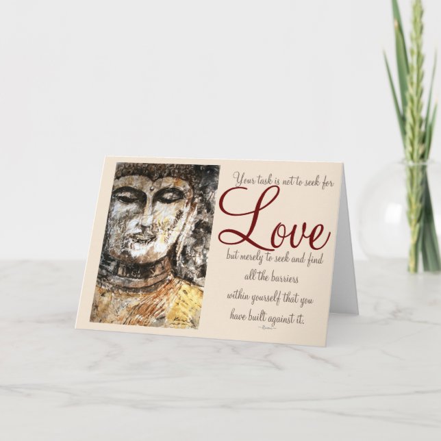 Tarjeta Rumi Love Quote Buddha Art Greet Card (Anverso)