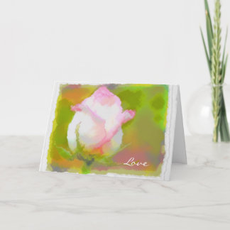 Tarjeta Rumi y flor color de rosa