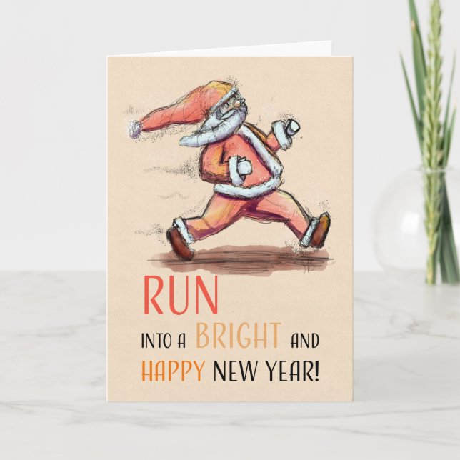 Tarjeta Run into a new year! (Anverso)