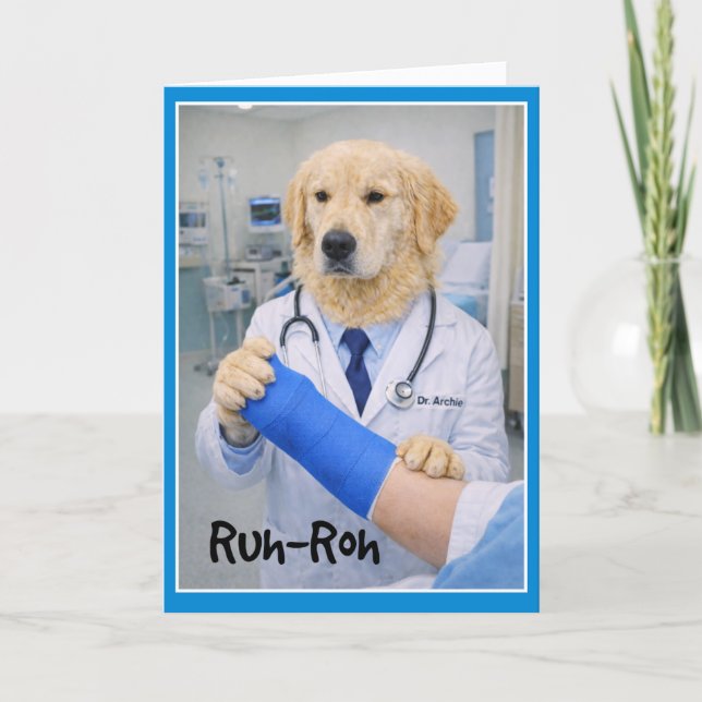 Tarjeta Run-Roh Accident  Get Well Card CB-1 (Anverso)