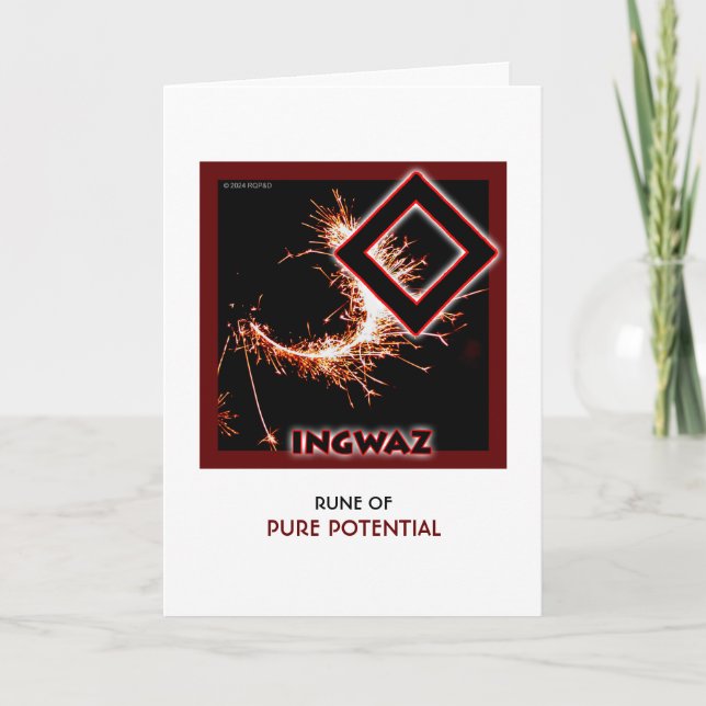 Tarjeta Runa Ingwaz - Potencial Puro - Chispas (Anverso)
