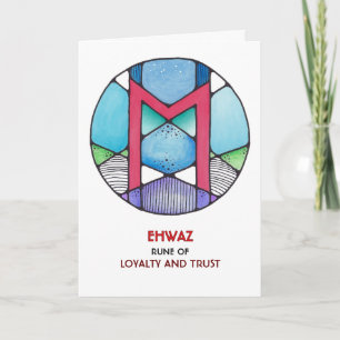 Tarjeta Rune Ehwaz - Lealtad y confianza - Art Nouveau