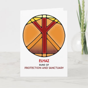 Tarjeta Rune Elhaz - Protección y Santuario - Art Nouveau