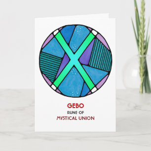 Tarjeta Rune Gebo - Unión mística - Art Nouveau