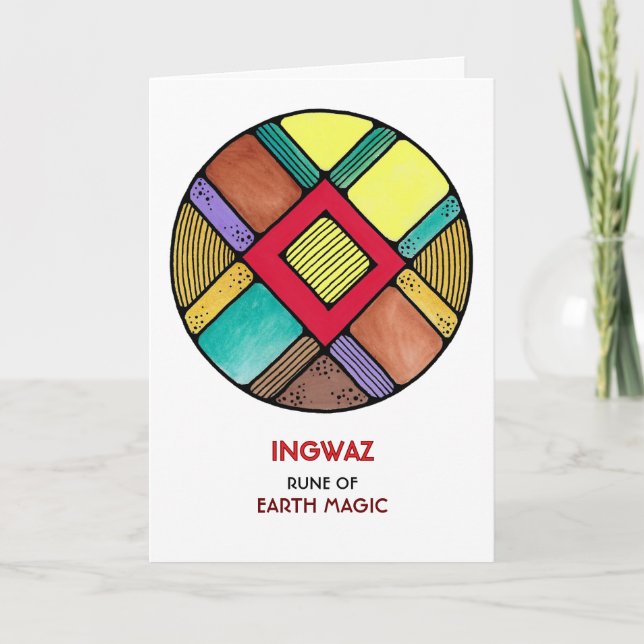 Tarjeta Rune Ingwaz - Earth Magic - Art Nouveau (Anverso)
