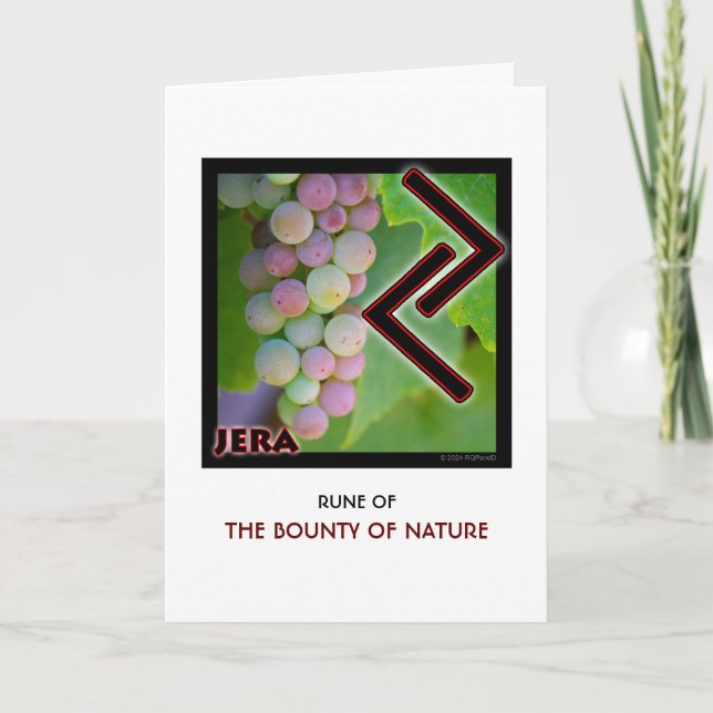 Tarjeta Rune Jera - Bounty of Nature - Uvas (Anverso)