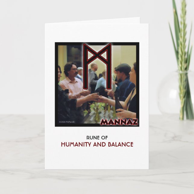 Tarjeta Rune Mannaz - Humanidad y equilibrio (Anverso)