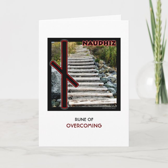 Tarjeta Rune Naudhiz - Superar - Pasos de desafío (Anverso)