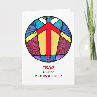 Tarjeta Rune Tiwaz - Victoria y justicia - Art Nouveau