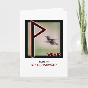 Tarjeta Rune Wunjo - Alegría y armonía - Hummingbird
