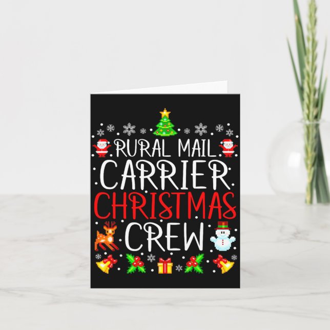 Tarjeta Rural Mail Carrier Christmas Crew Matching Xmas Ma (Anverso)