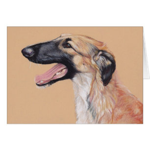 Tarjeta rusa del arte del perro del Wolfhound del