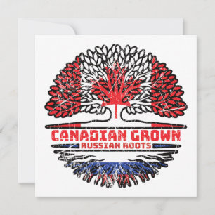 Tarjeta Rusia Bandera de raíces rusas de árbol canadiense 