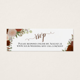 Tarjeta Rust Naranja Rosas RSVP en línea con flore
