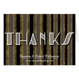 Tarjeta Rustic Art Deco Black Gold Gracias