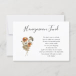 Tarjeta Rustic Autumn Wildflower Honeymoon Fund<br><div class="desc">¡Está bien pedir dinero!  En estos días,  muchas parejas han estado viviendo solas durante años antes de atarse el nudo y tener todos los artículos domésticos necesarios.  Esta es una forma linda de ahorrar tiempo y problemas a sus invitados pidiendo dinero en lugar de un regalo.</div>